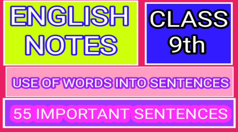 Sentences For 9th Class English